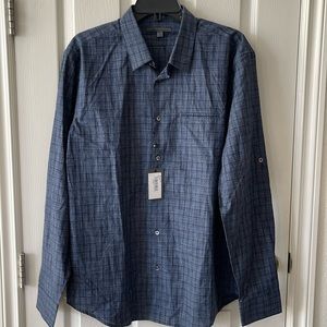 John Varvatos Blue Checked Shirt Size L